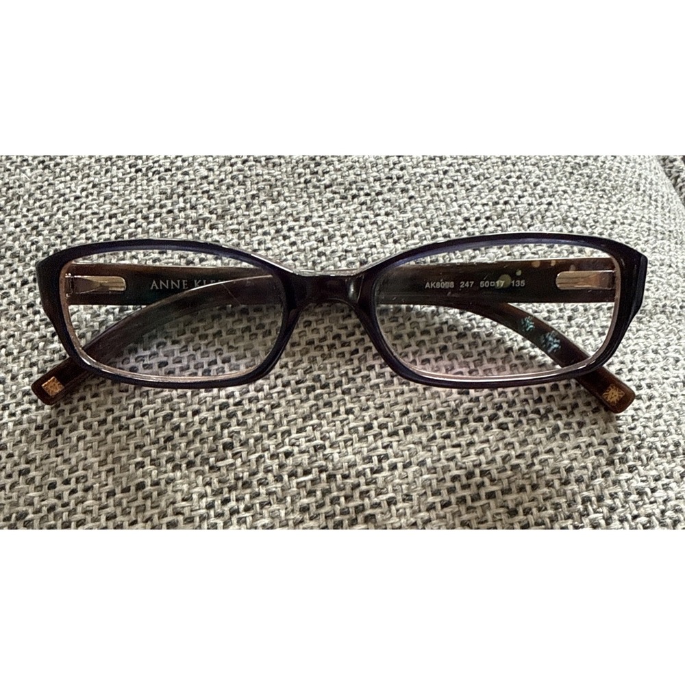 Anne Klein Authentic Eyeglasses AK8098 247  Blue/Brown/GoldFrames 50-17-135 Logo